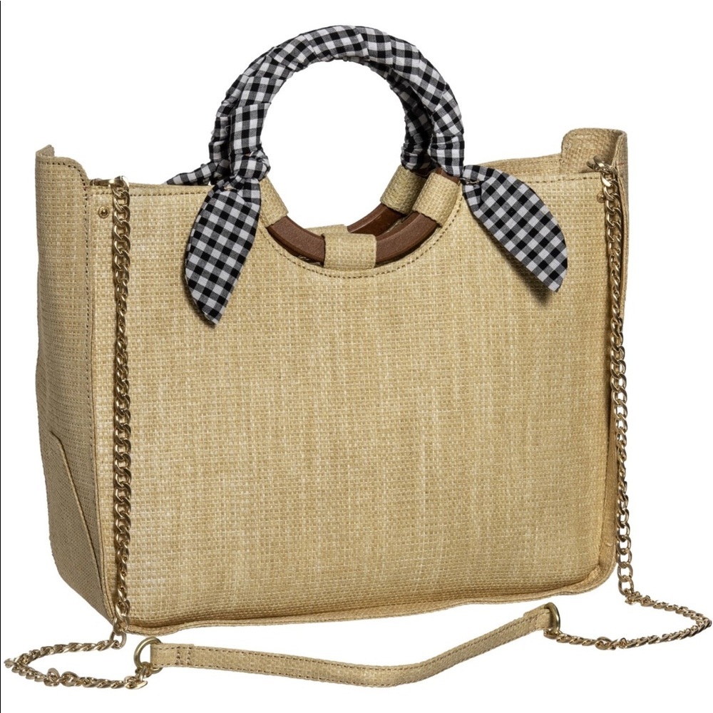 Abbie & Emmie Gingham Wrapped Handle Satchel - Picture 3 of 10